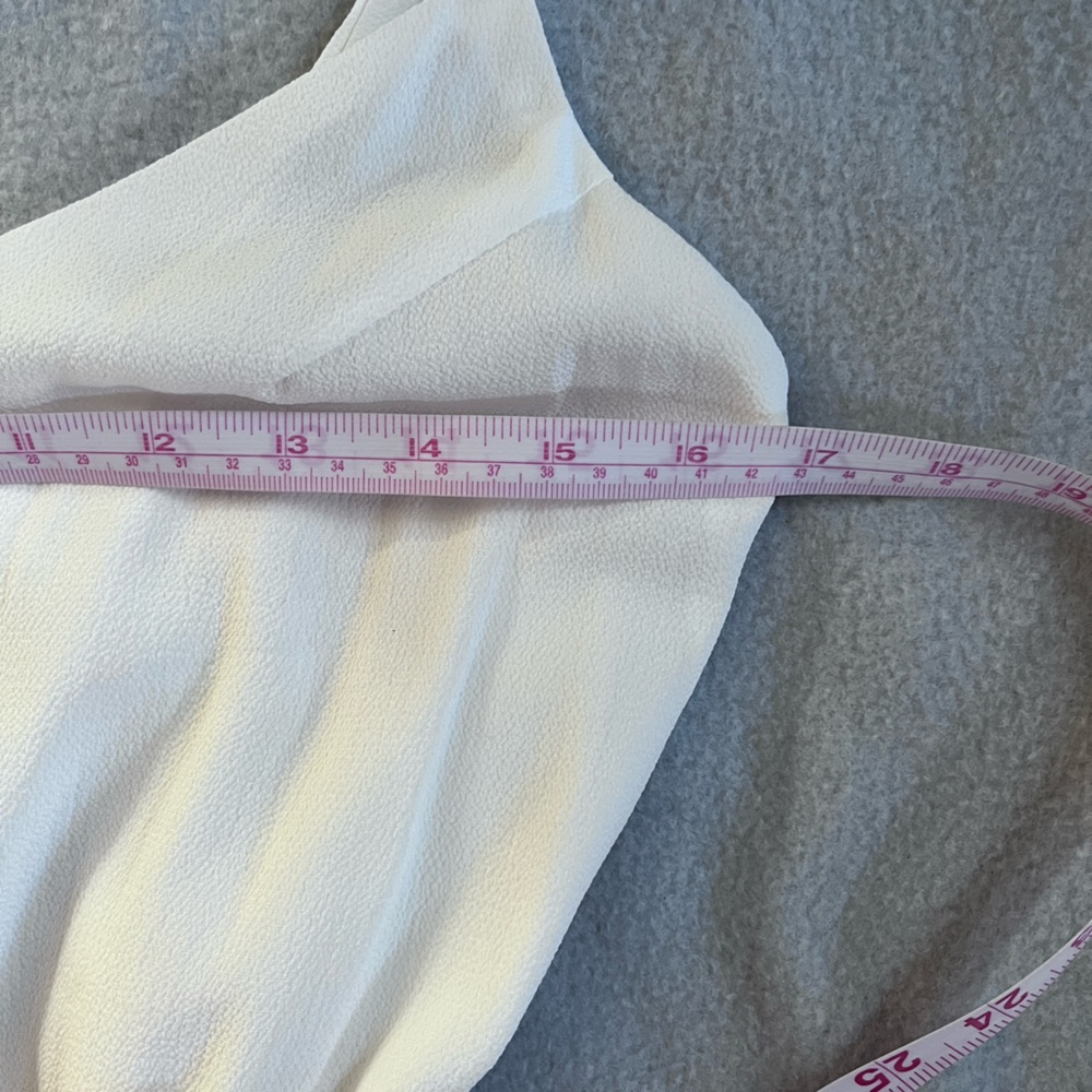 “Who I Am” White + Tan Paperbag Tie Waist Jumpsuit Sz 12 - Picture 4 of 7